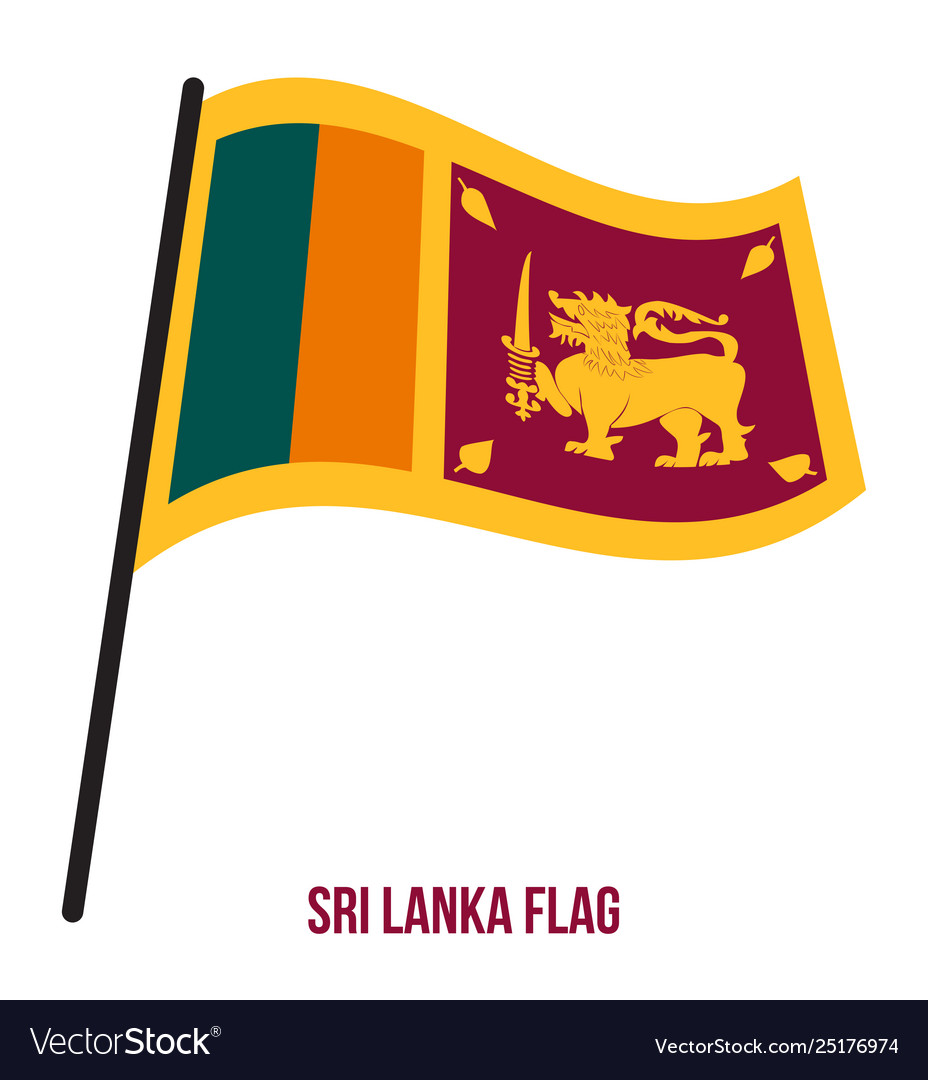 Sri lanka flag waving on white background Vector Image