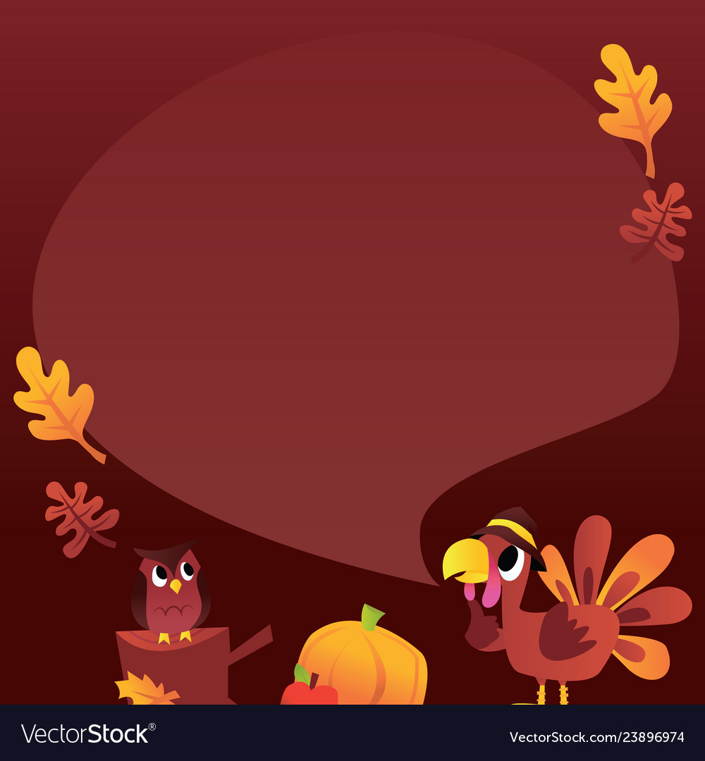 Super cute thanksgiving turkey speech bubble copy