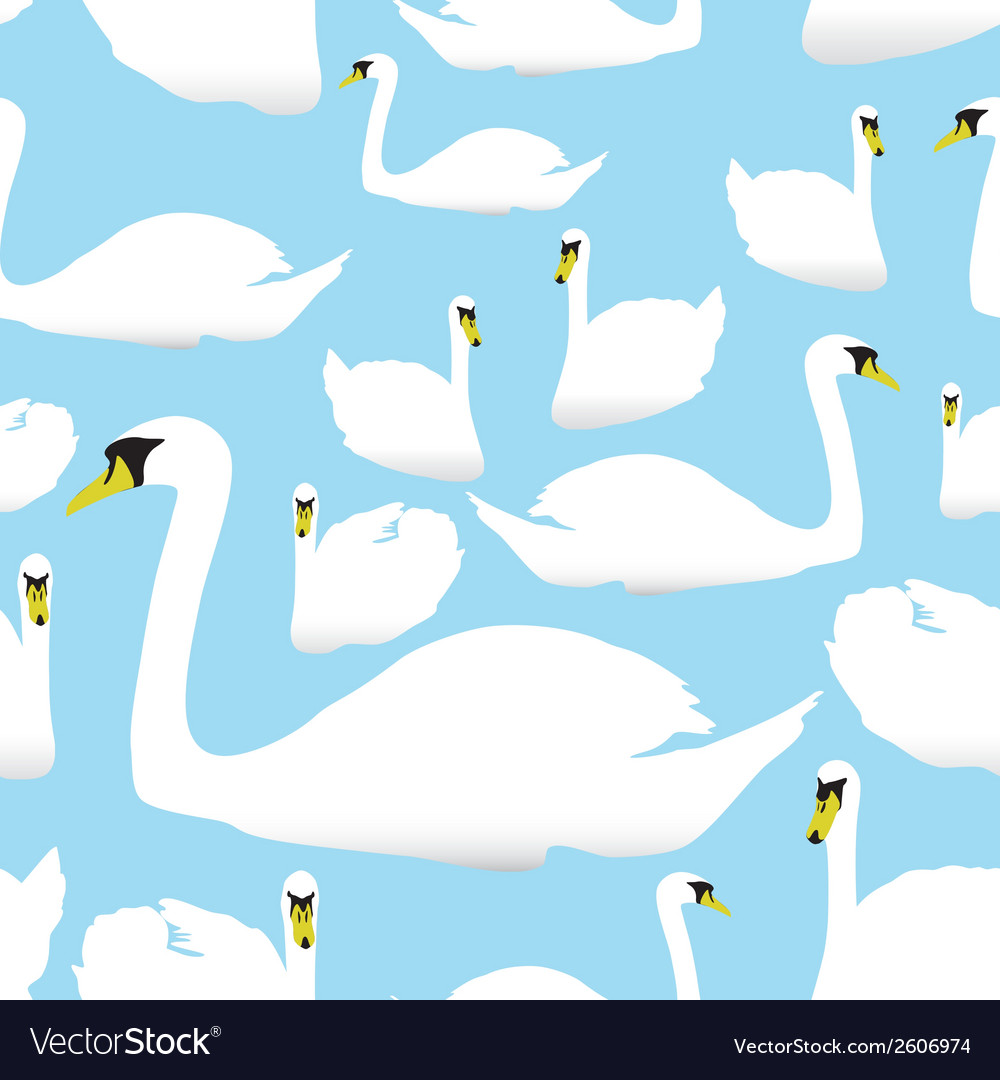 Swan on the watter pattern eps10