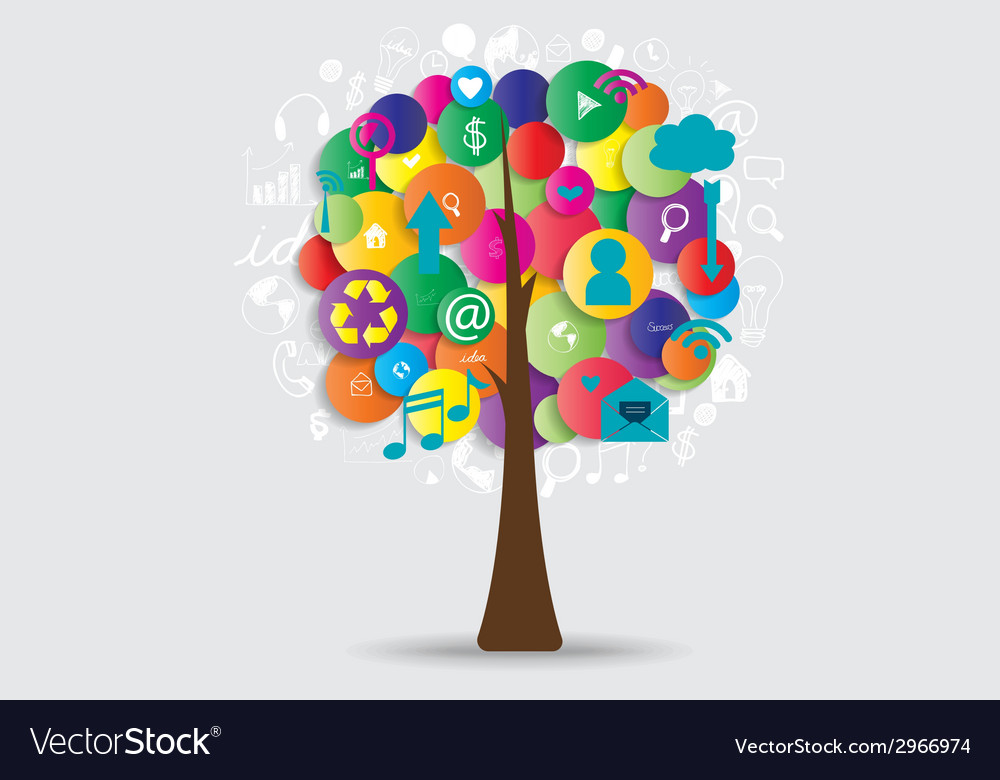 Tree with cloud of application