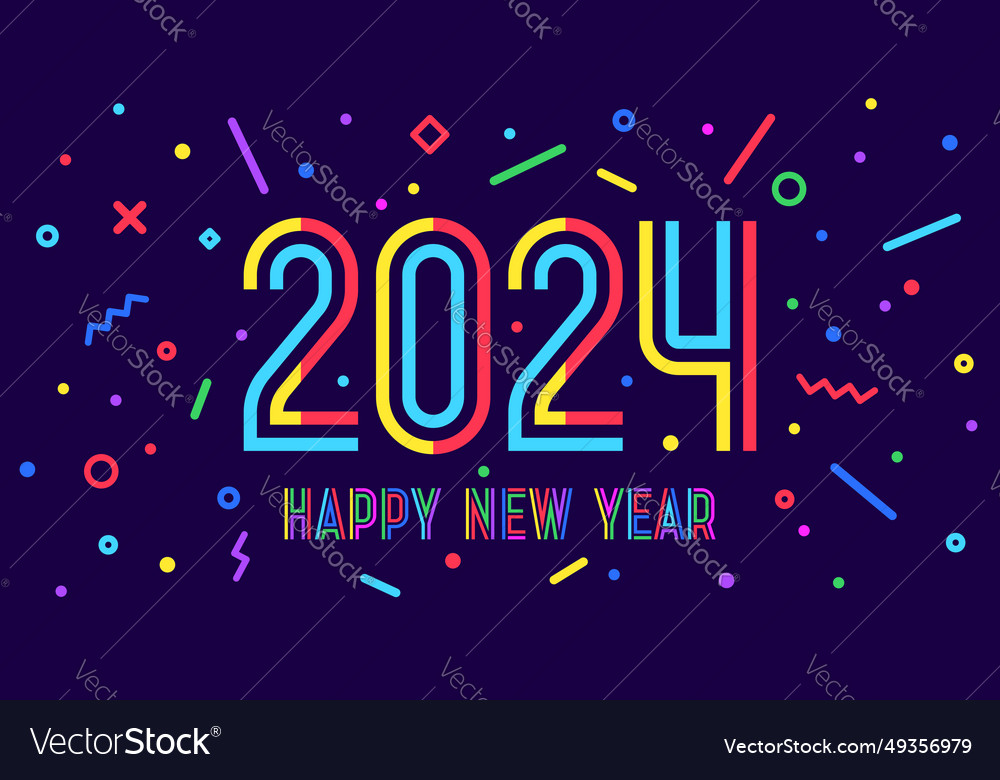 2024 happy new year Royalty Free Vector Image - VectorStock