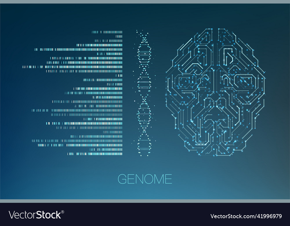 Big genomic data visualization vector image Big genomic data visualization