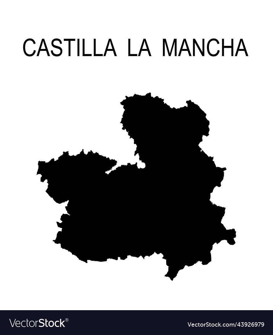 Castilla la mancha map silhouette