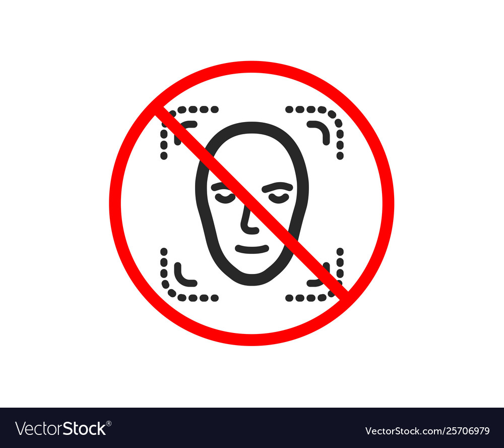 Face detection icon head recognition sign