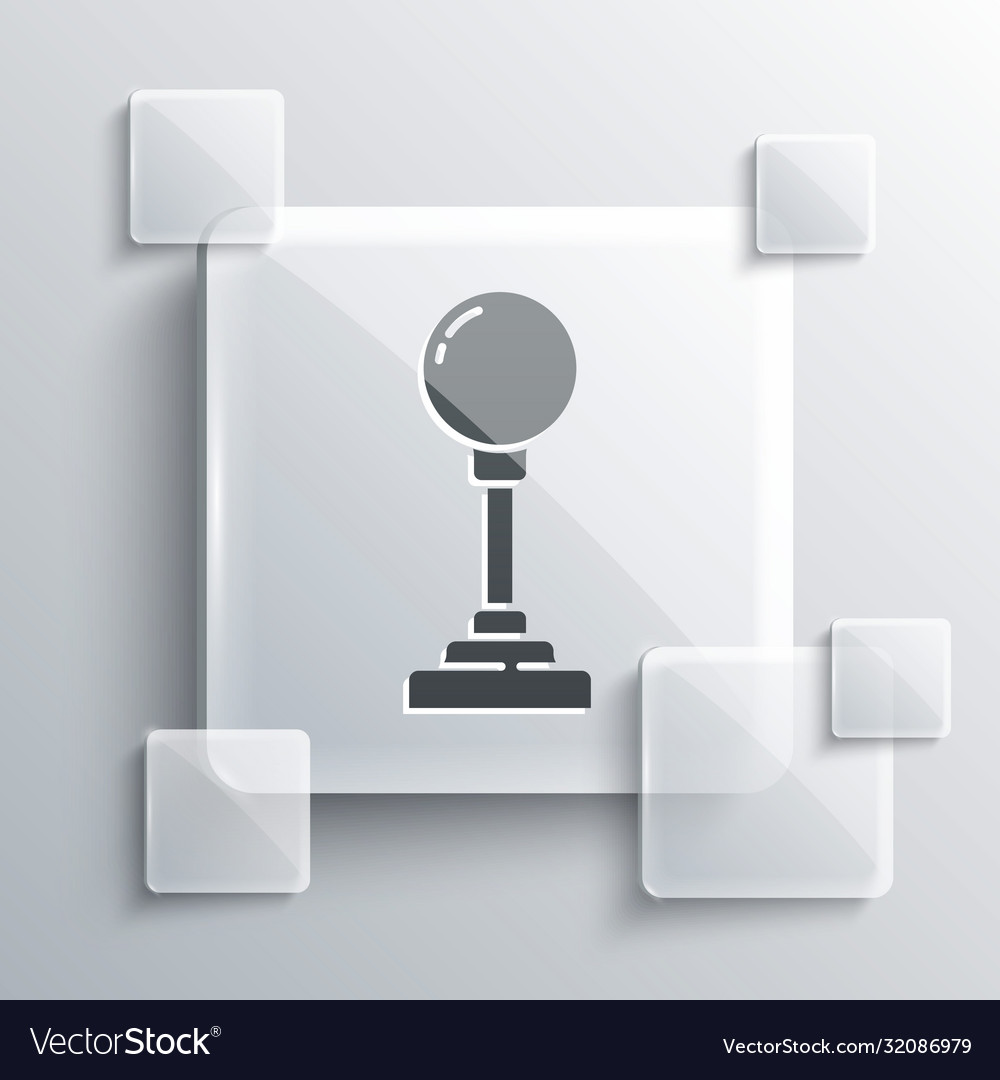 Grey joystick for arcade machine icon isolated