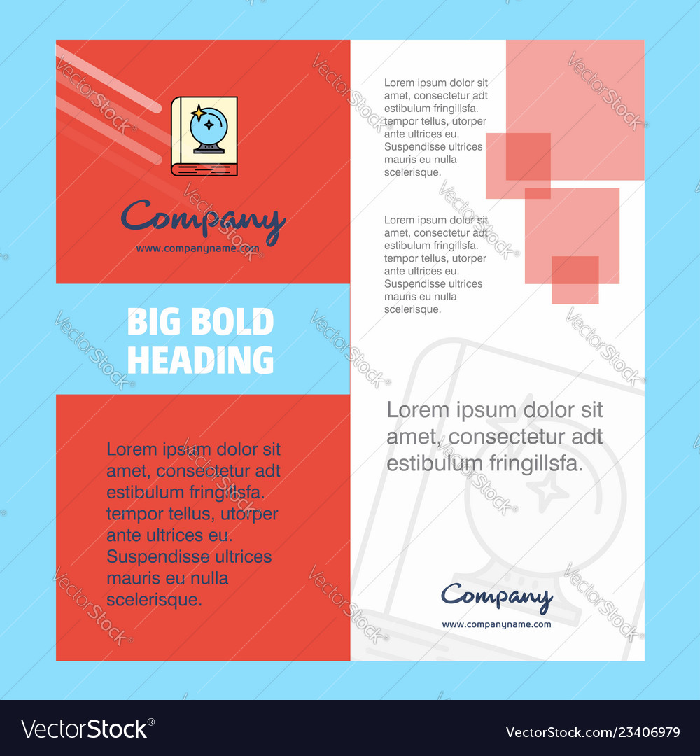 Halloween book company brochure title page design vector image Halloween book company brochure title page design