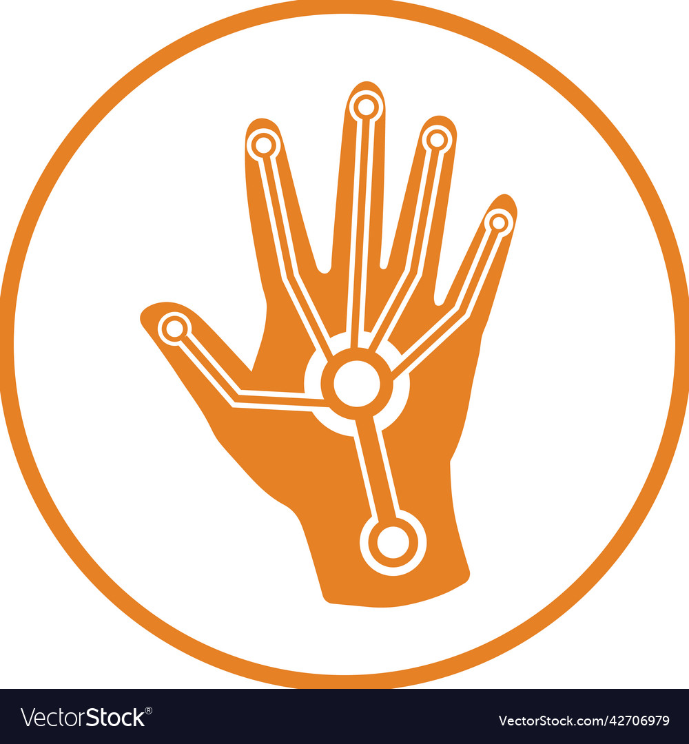Hand input icon orange color eps