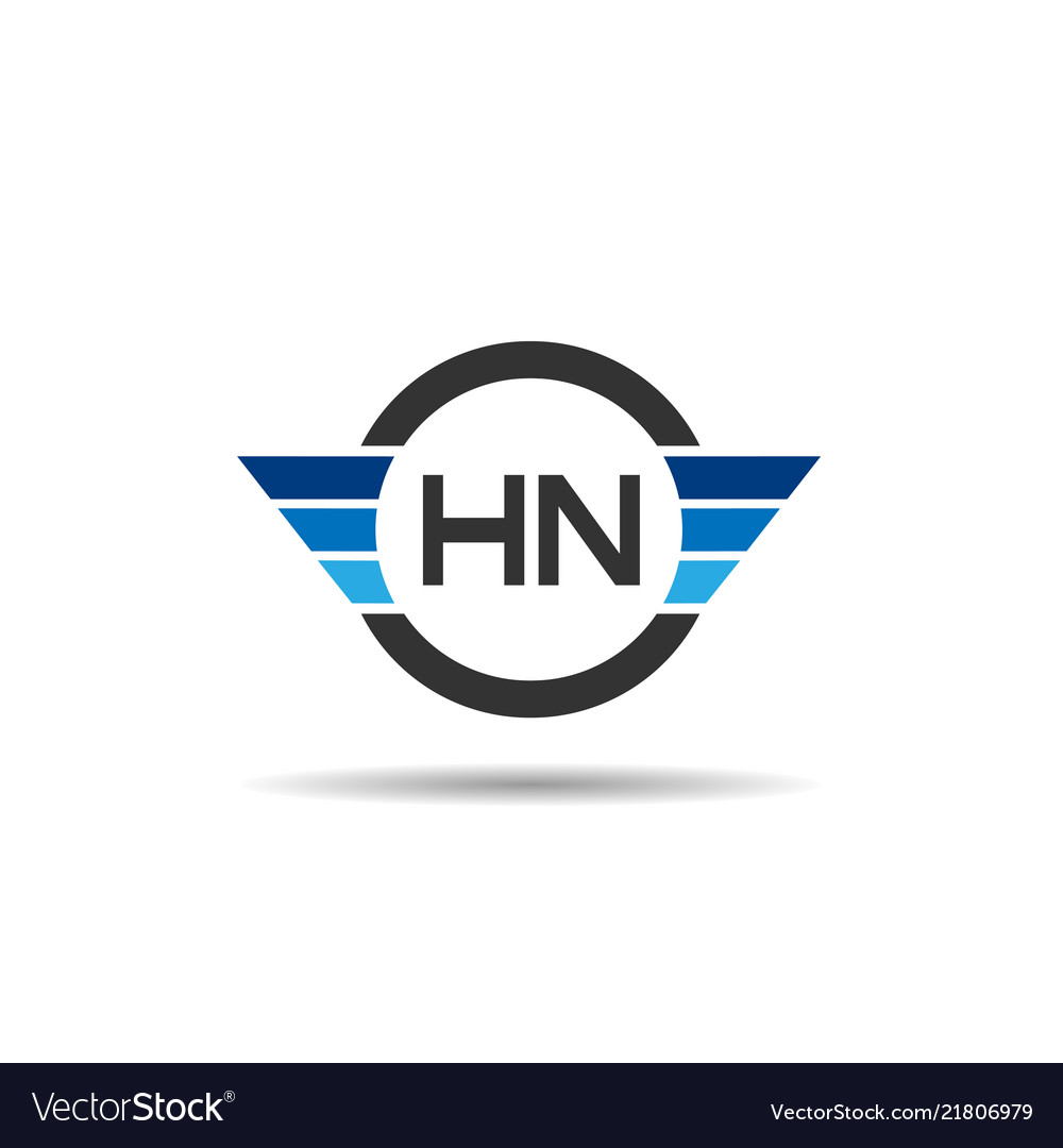 Initial letter hn logo template design