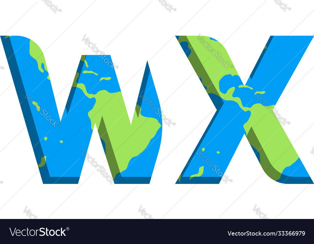 Initial wx logo design with world map style