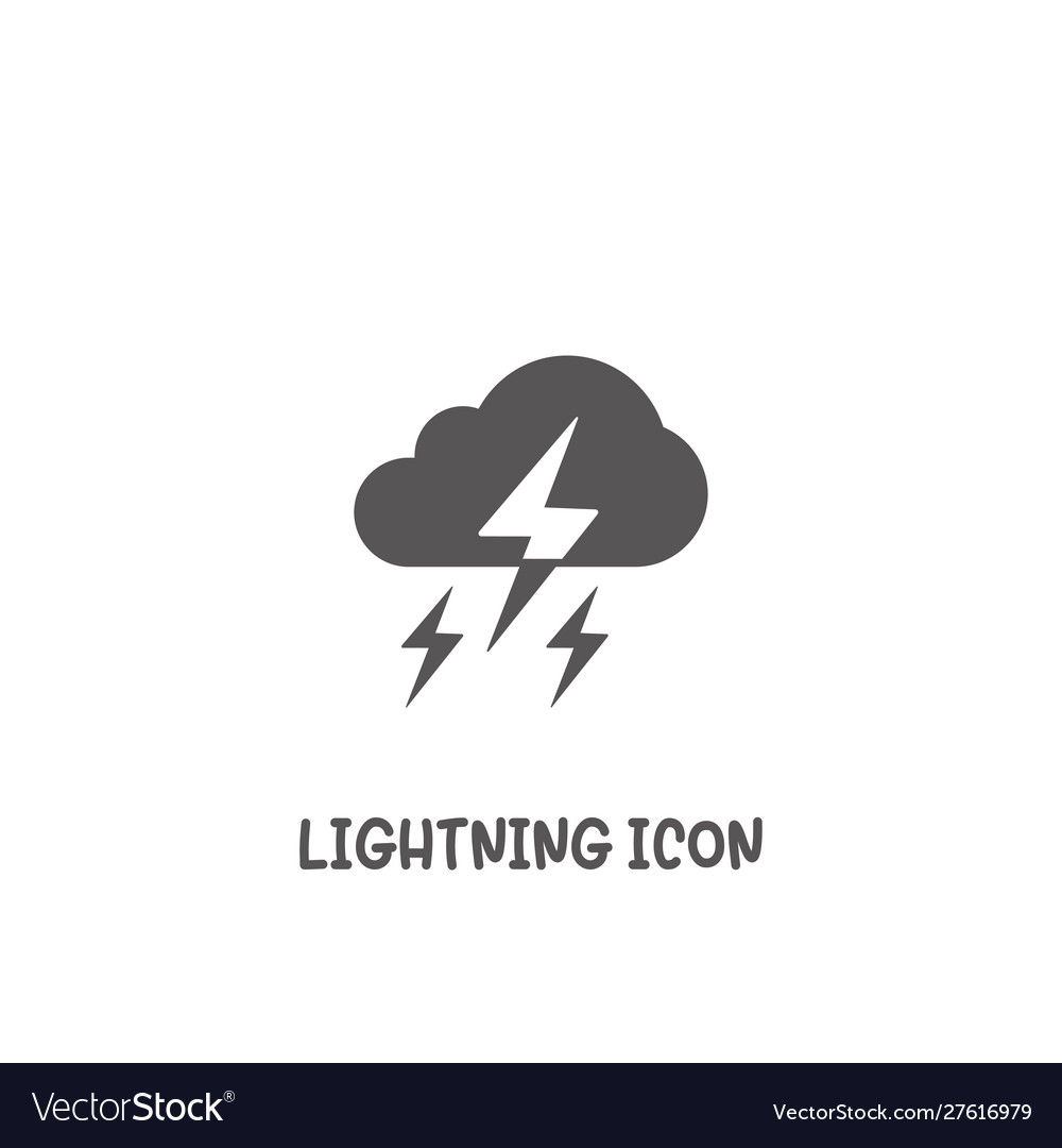 Lightning icon simple flat style vector image Lightning icon simple flat style