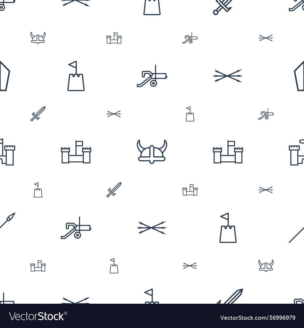 Medieval icons pattern seamless white background
