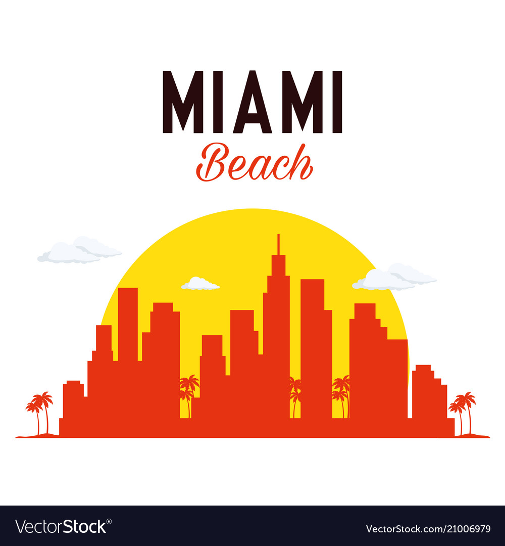 Miami beach cityscape scene