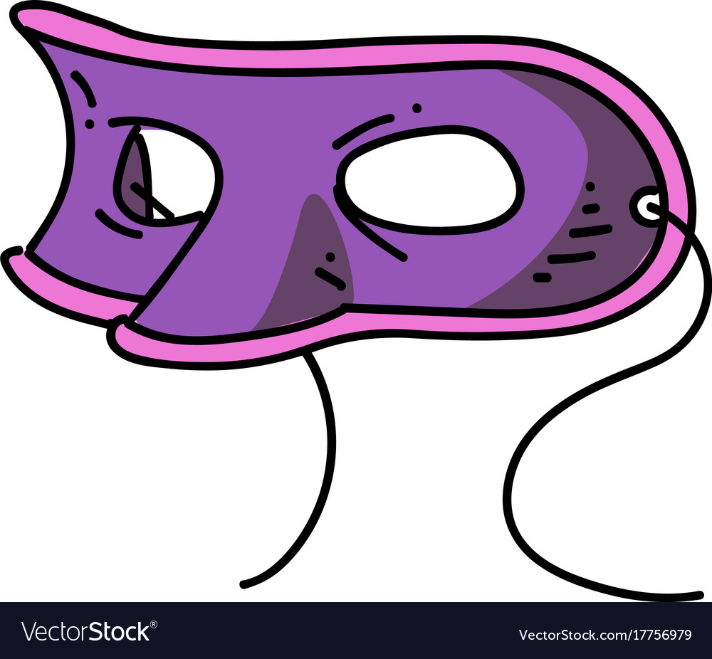 Mystery mask cartoon hand drawn image