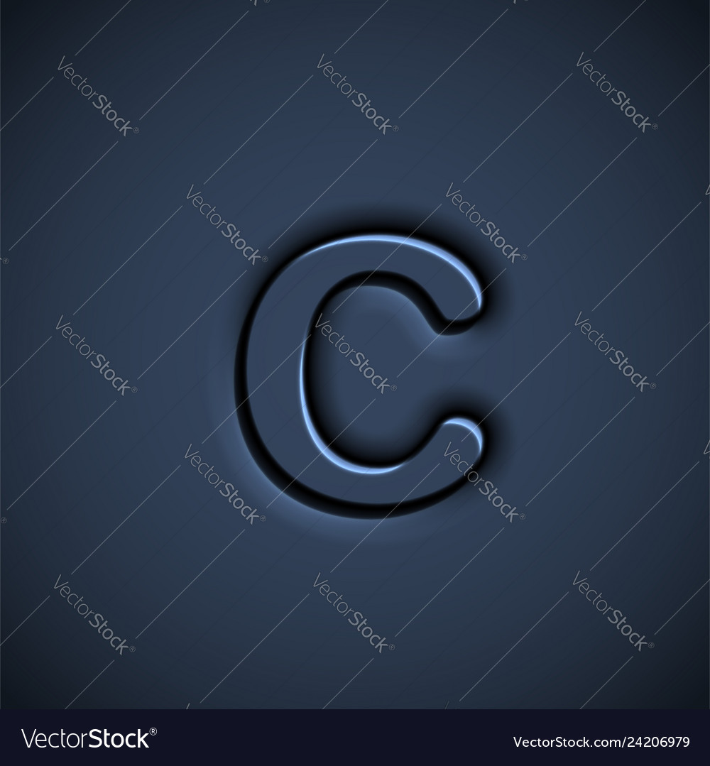 Pressed font character