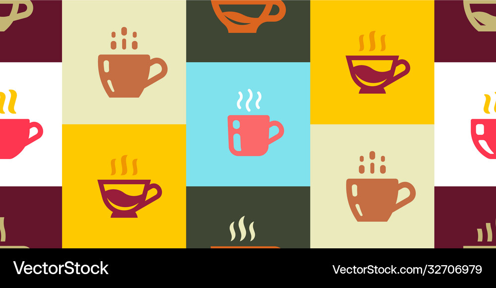 Seamless pattern with coffee cup Royalty Free Vector Image