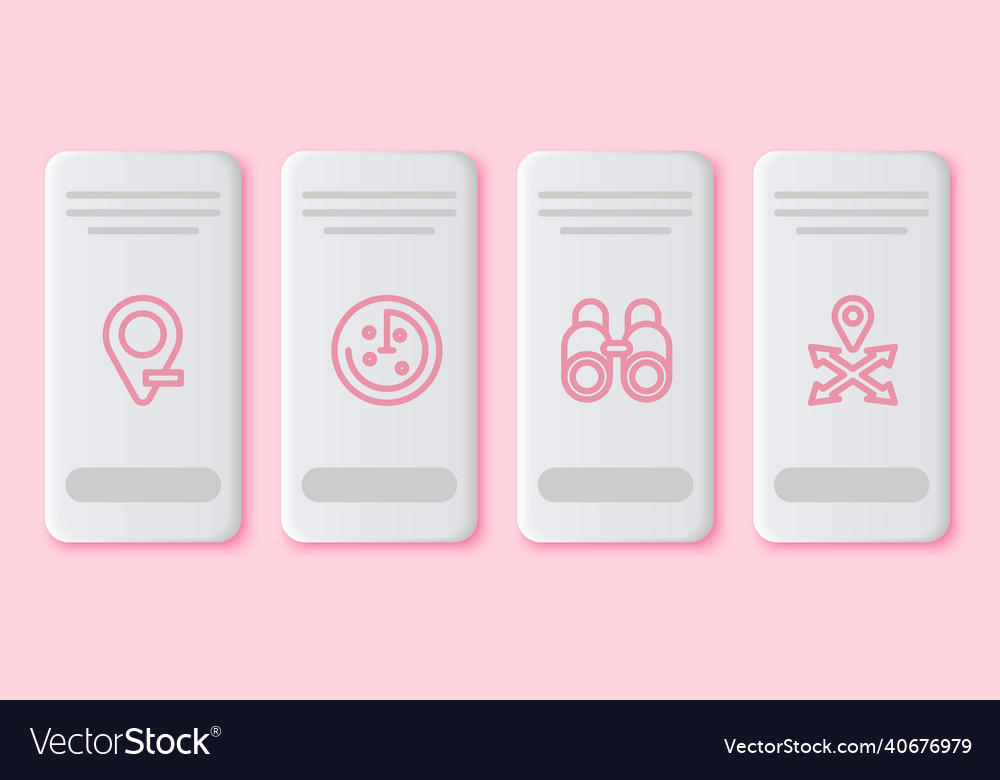 Set line location radar with targets monitor vector image Set line location radar with targets monitor