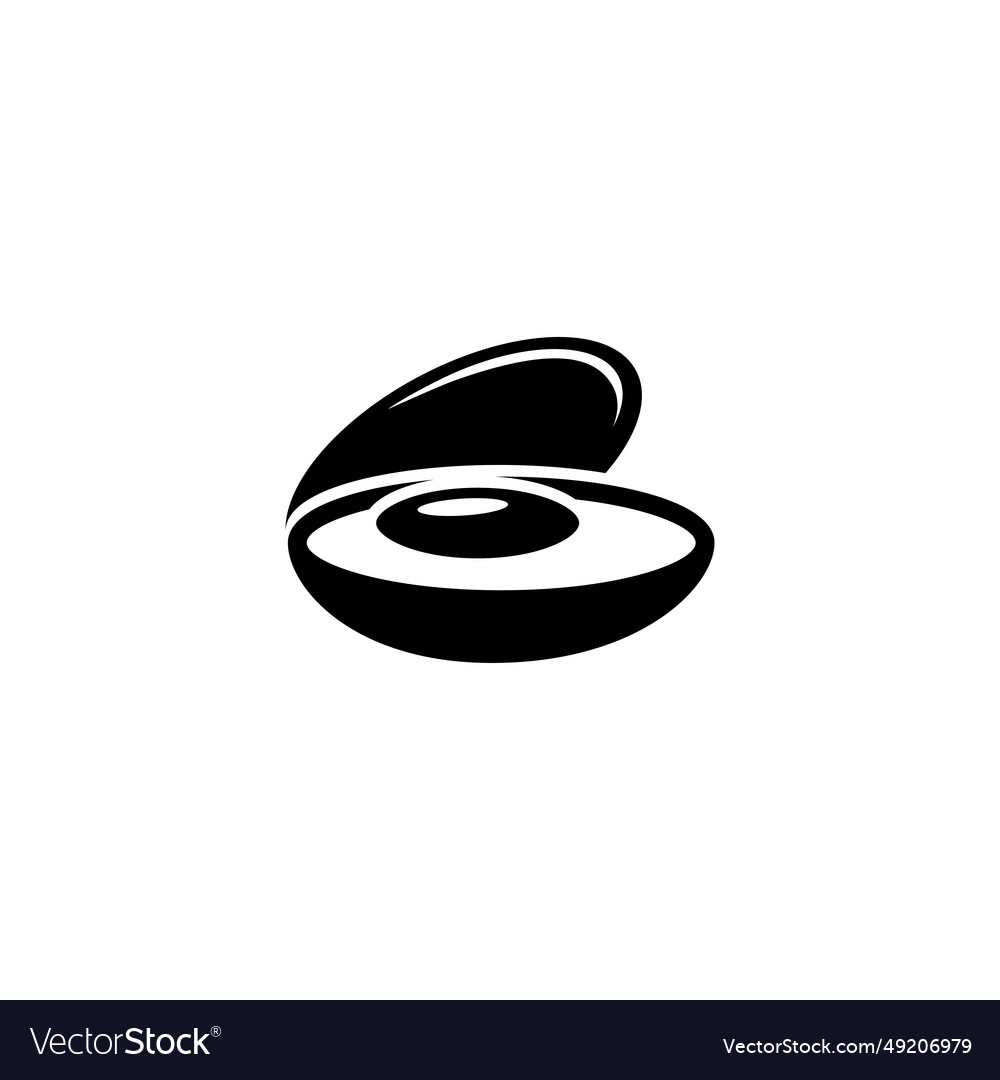 Shellfish pearl in open shell seashell flat icon