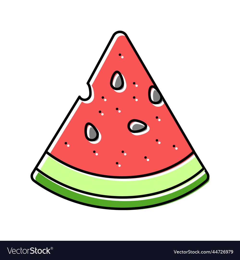Triangular slice watermelon color icon