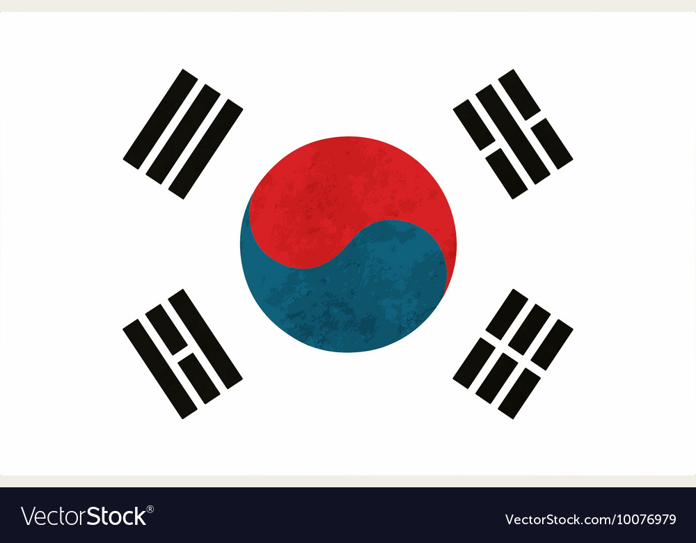 True proportions south korea flag with texture