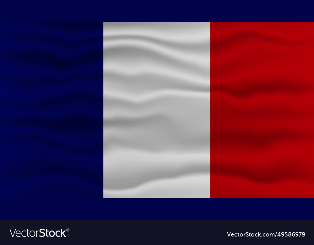 Waving the france flag vector image Waving the france flag