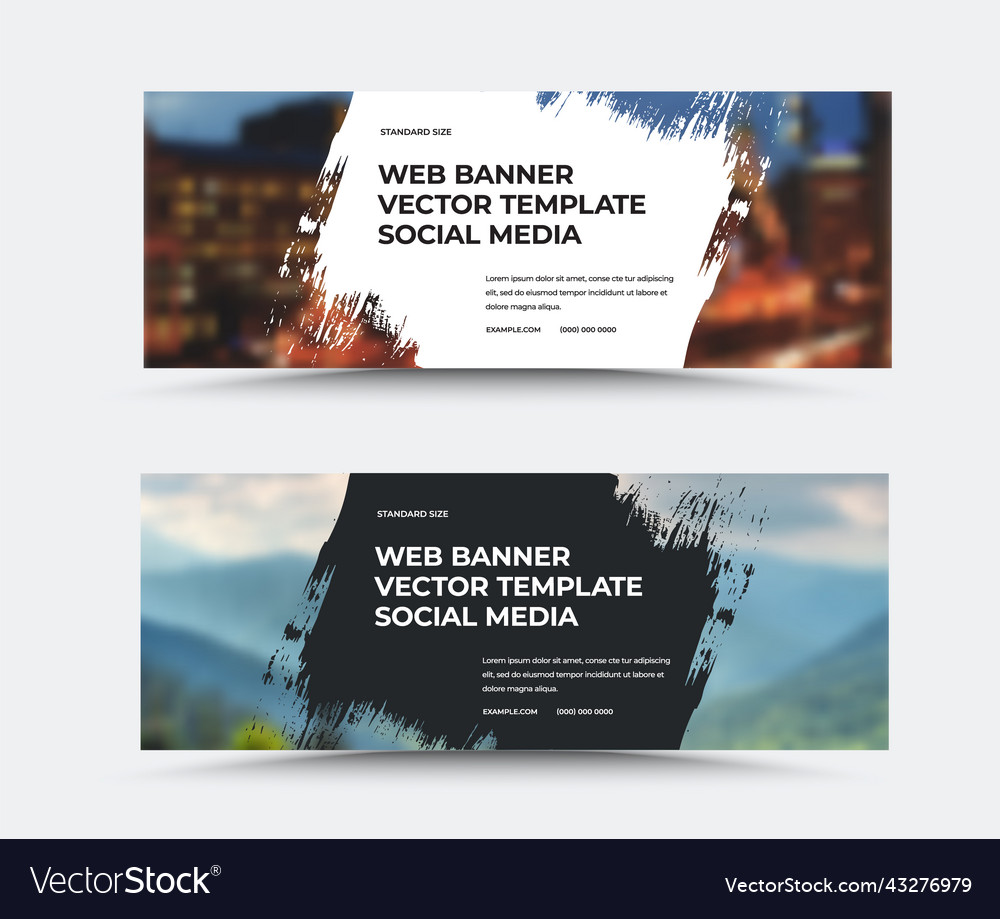 Web banner template with geometric paint stroke Vector Image