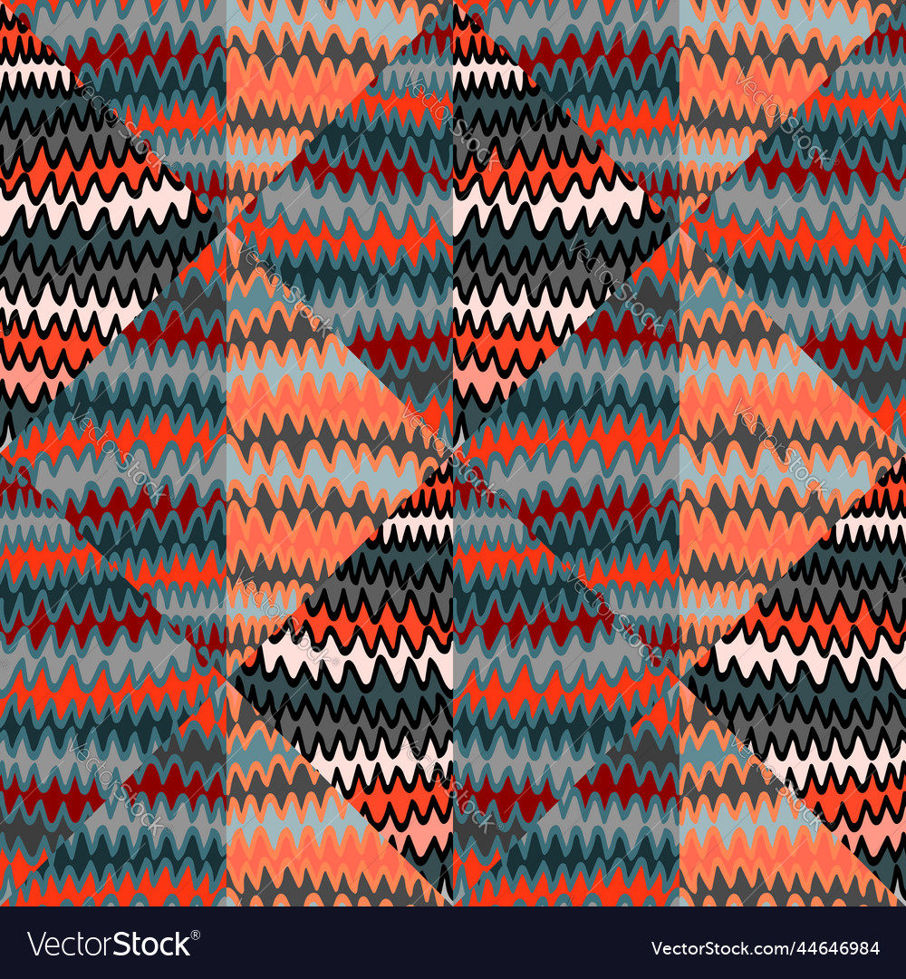 Abstract zig zag wave seamless pattern hand drawn