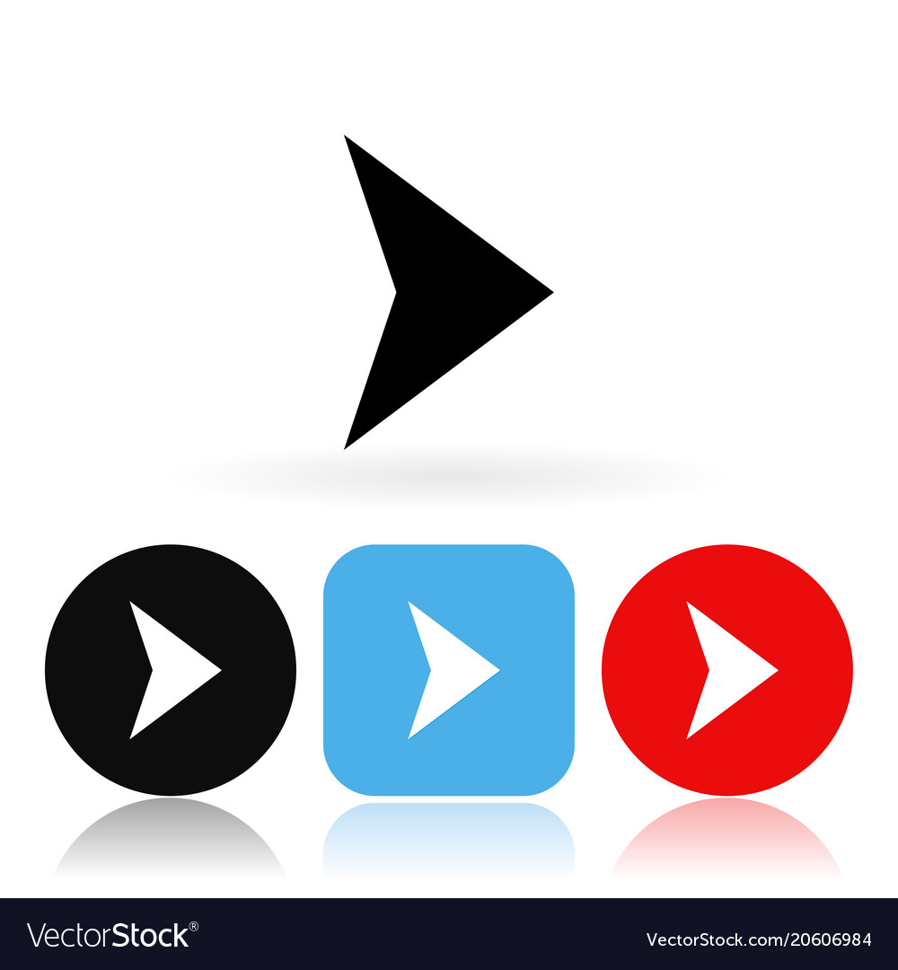 Arrow icons colored with reflection