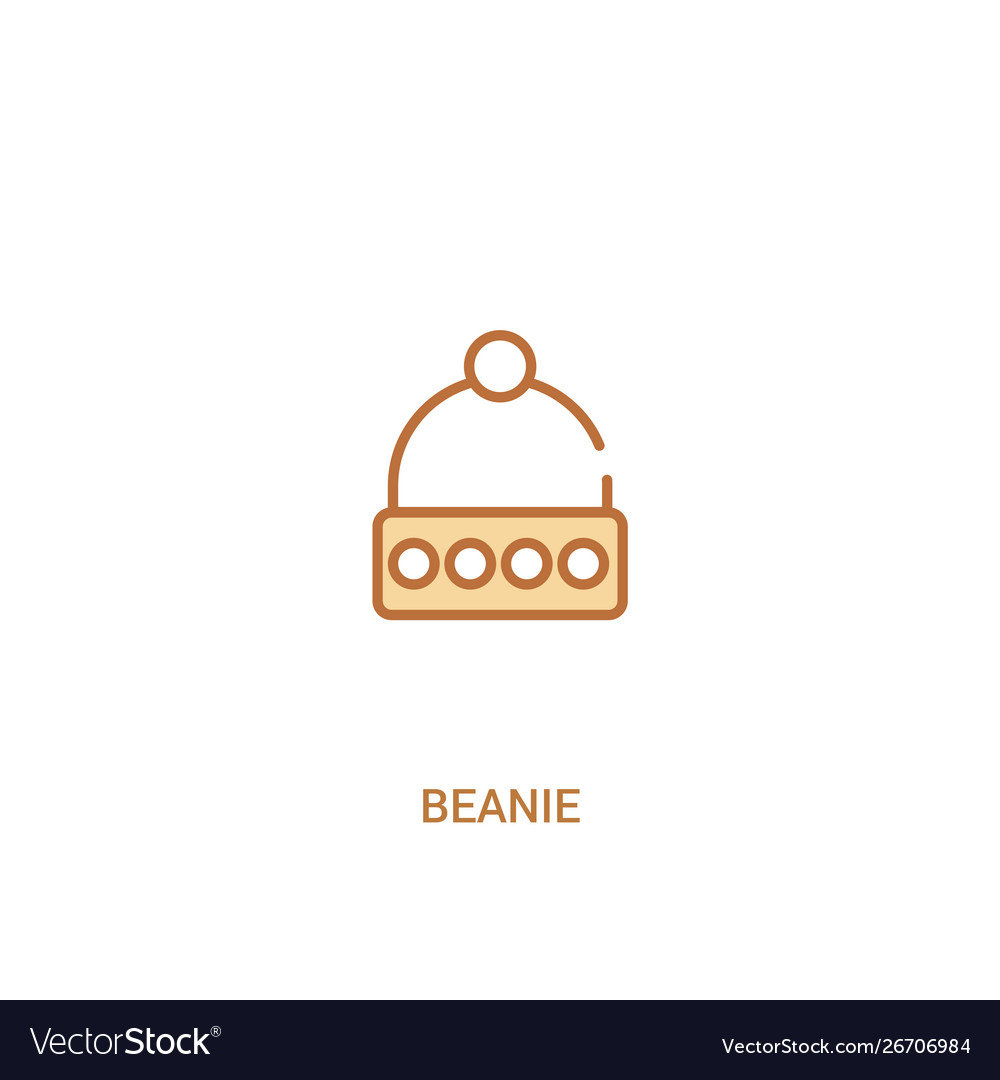 Beanie concept 2 colored icon simple line element vector image Beanie concept 2 colored icon simple line element