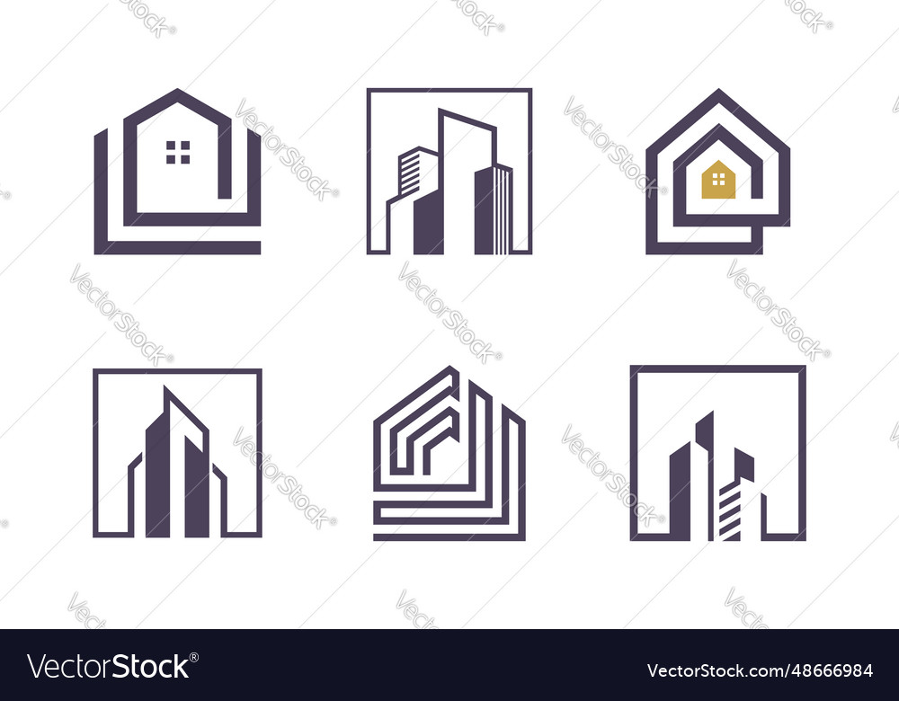 Building logo design element with creative vector image Building logo design element with creative