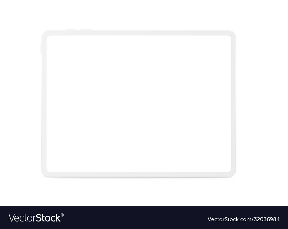 Clay tablet computer horizontal mockup front view vector image Clay tablet computer horizontal mockup front view