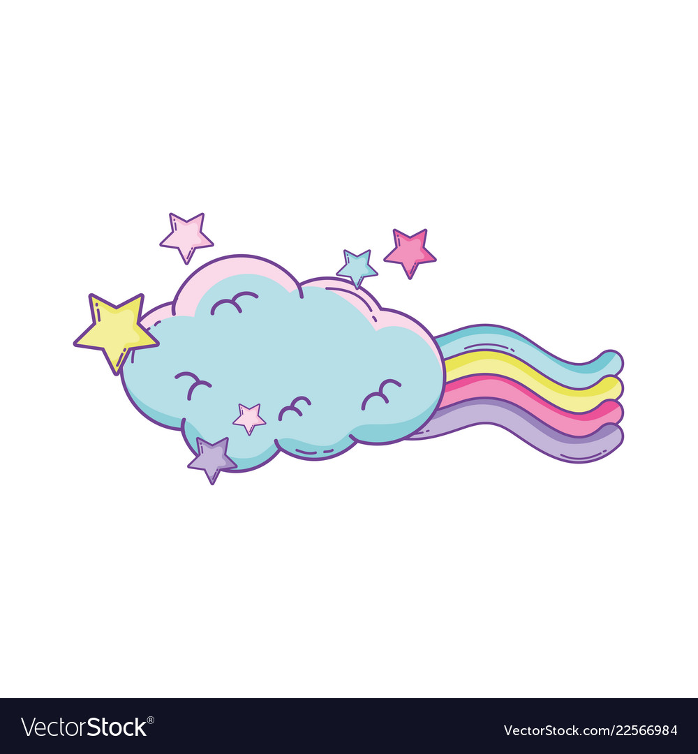 Download Cloud and rainbow cute cartoon Royalty Free Vector Image