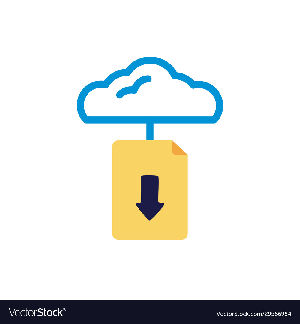Cloud computing with diocument and arrow down vector image Cloud computing with diocument and arrow down