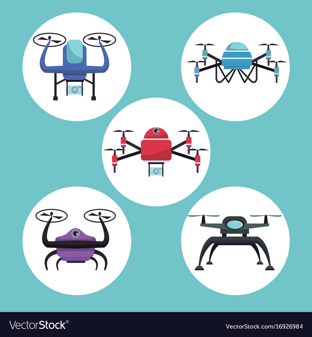 Color background with circular frame set icons