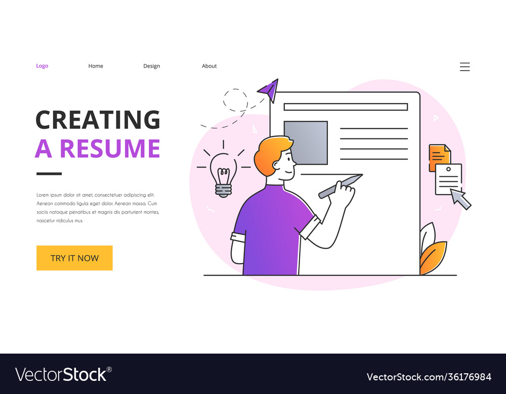 Creating a resume abstract concept vector image Creating a resume abstract concept