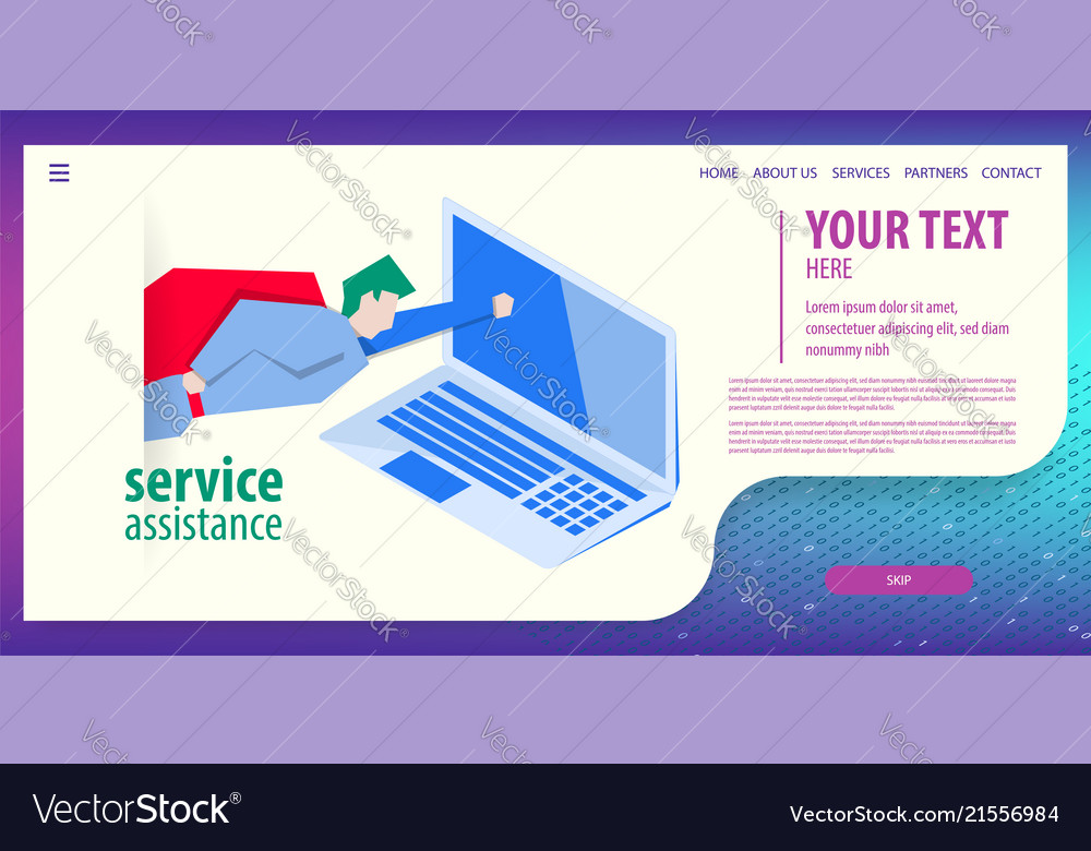 Data connection isometric technology vector image Data connection isometric technology