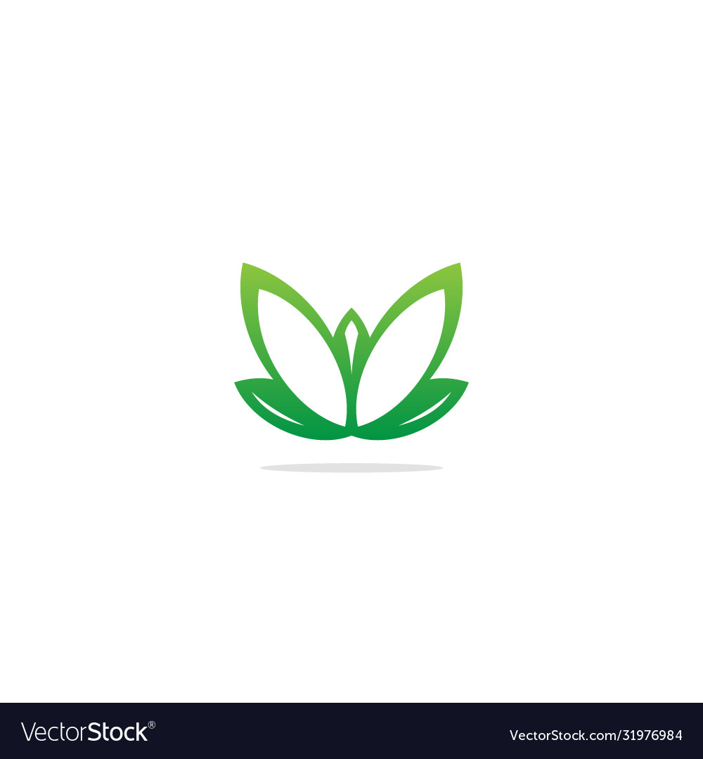 Green leaf lotus flower logo Royalty Free Vector Image