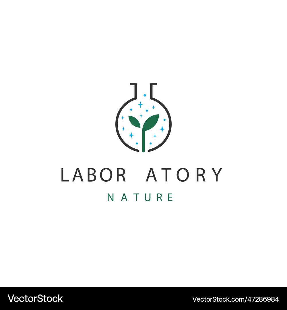 Laboratory leaf logo Royalty Free Vector Image