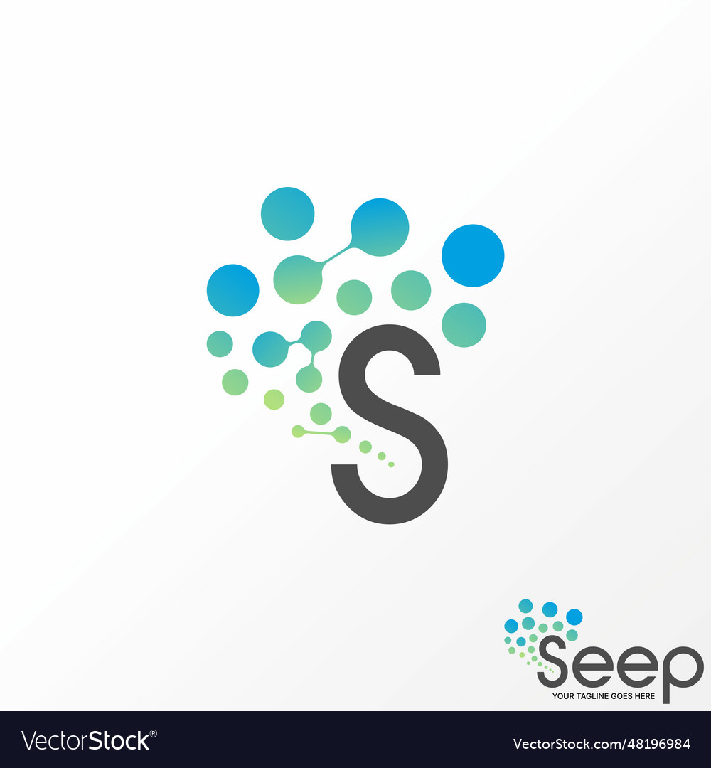 Letter initial s font with oil water splash tech