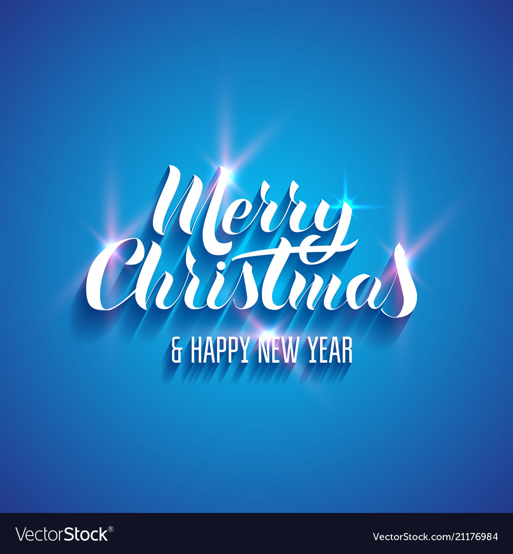 Lettering merry christmas and happy new year vector image Lettering merry christmas and happy new year