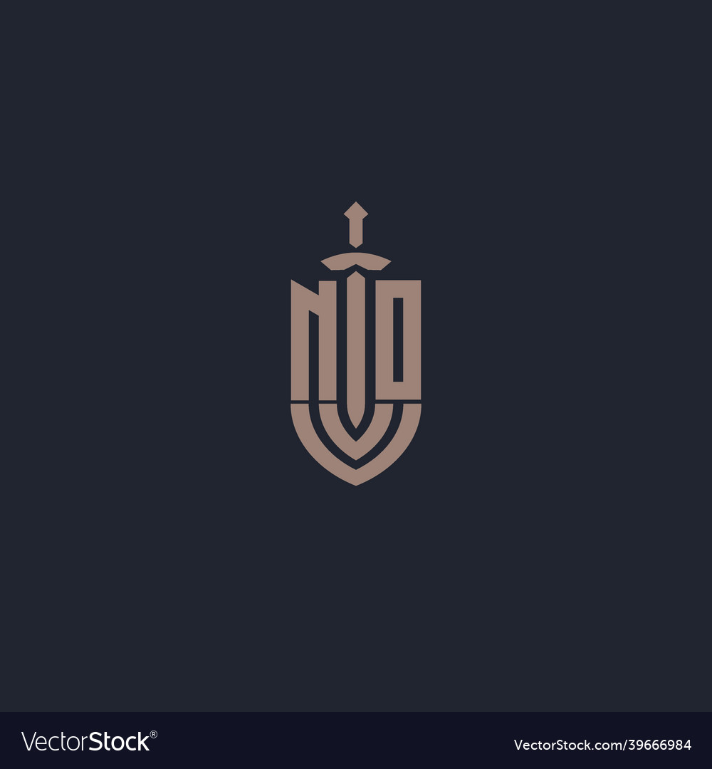 Kein Logo Monogramm mit Schwert und Schildstil vector image Kein Logo Monogramm mit Schwert und Schildstil