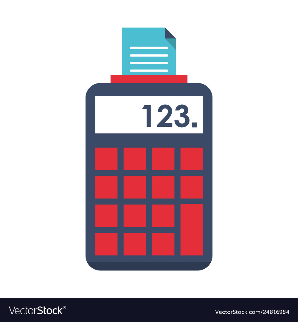 Printing calculator device symbol vector image Printing calculator device symbol