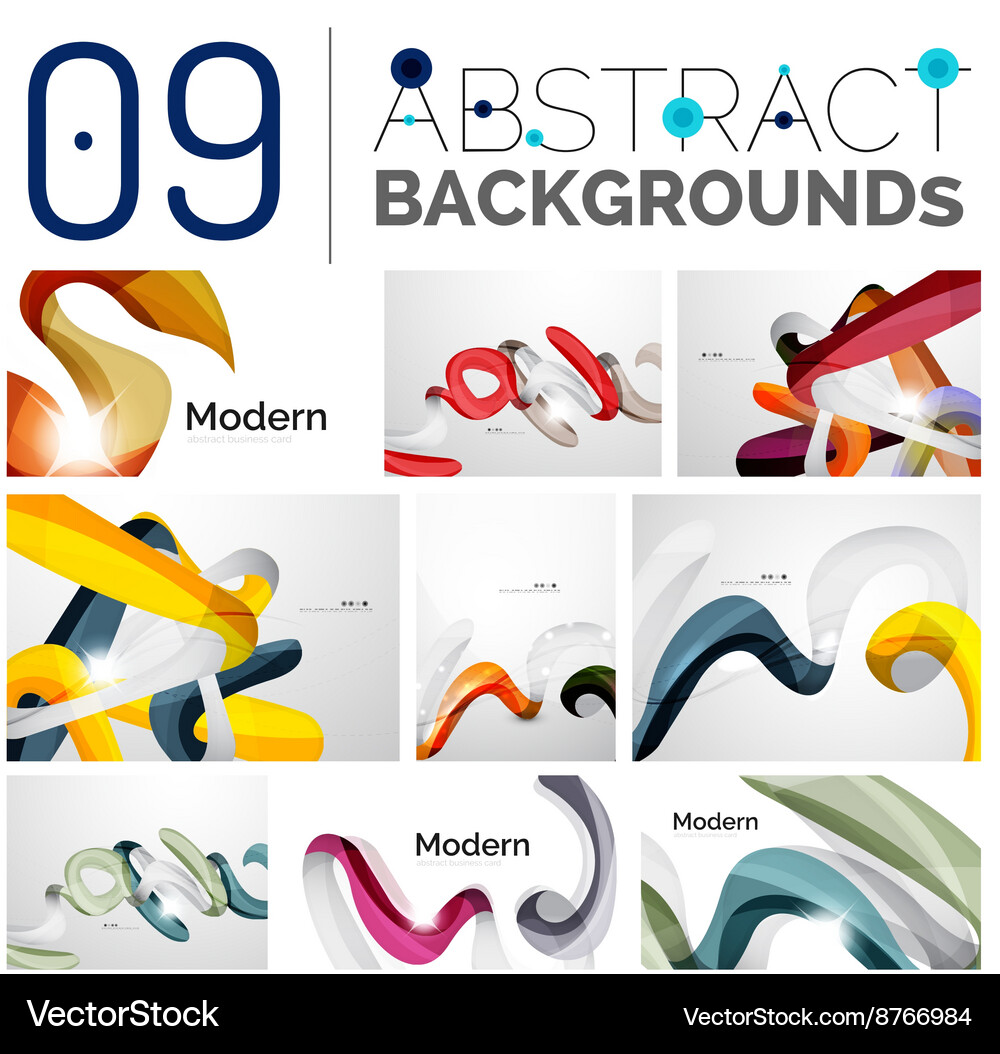 Set of smooth abstract backgrounds Royalty Free Vector Image