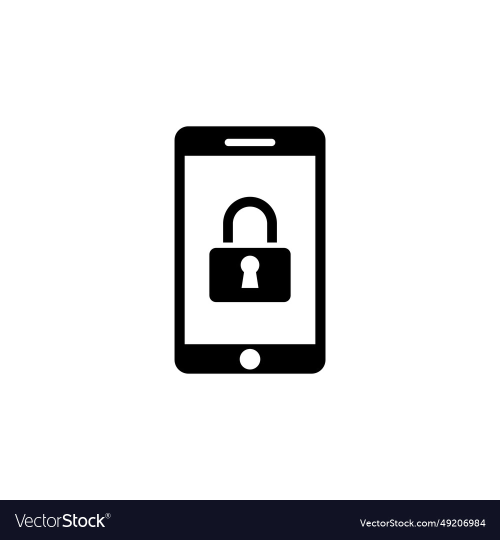 Smartphone with security lock system phone vector image Smartphone with security lock system phone