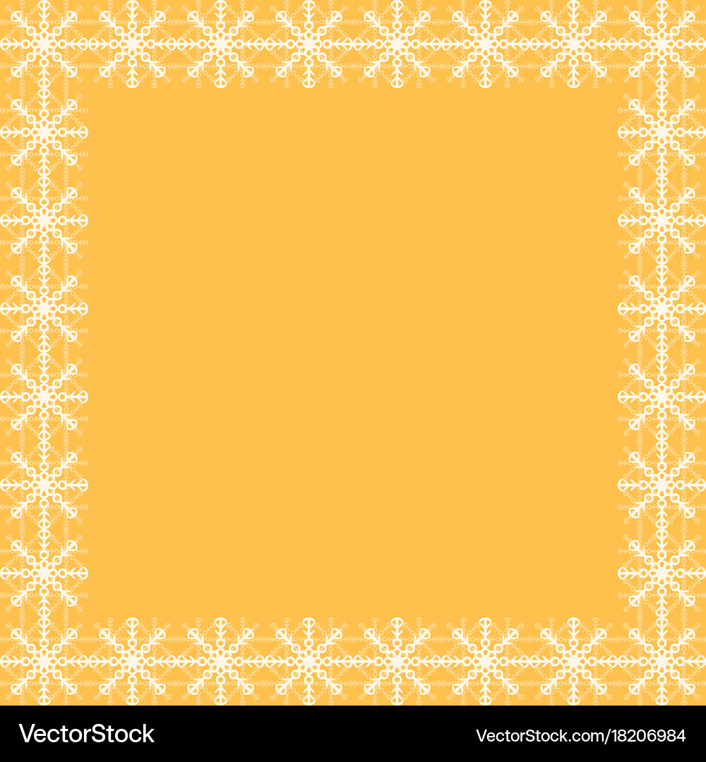 Snowflake winter frame Royalty Free Vector Image