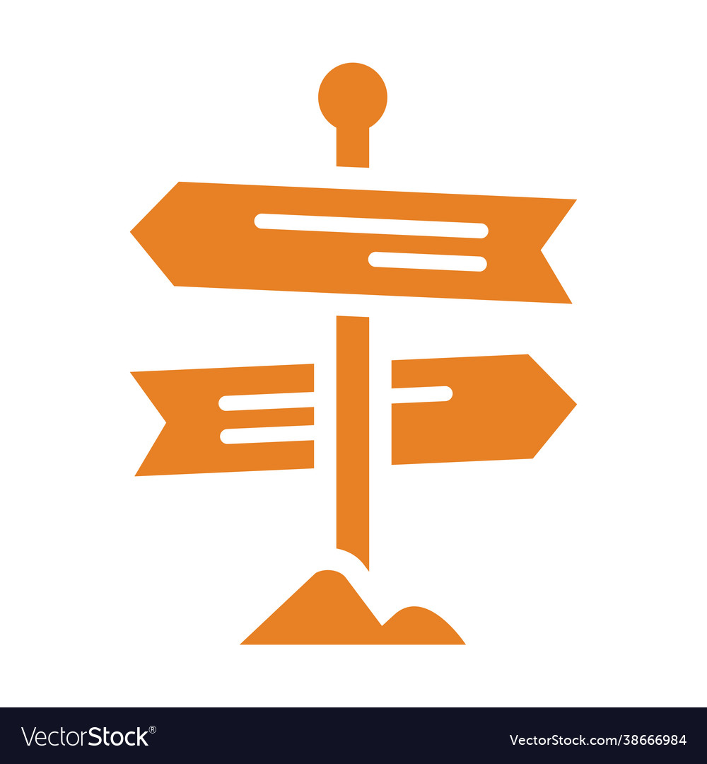 Traffic direction icon orange color eps