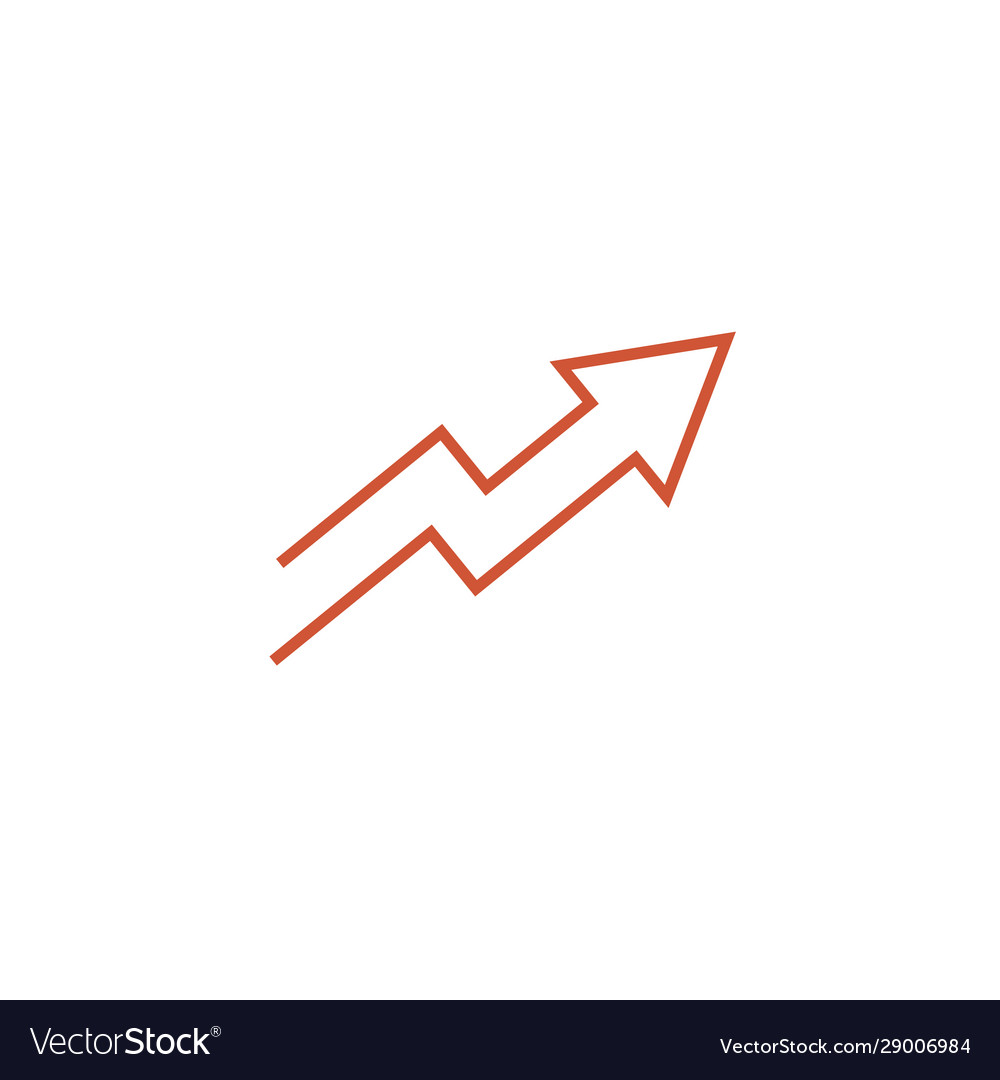 Up arrow thin line flat color icon linear