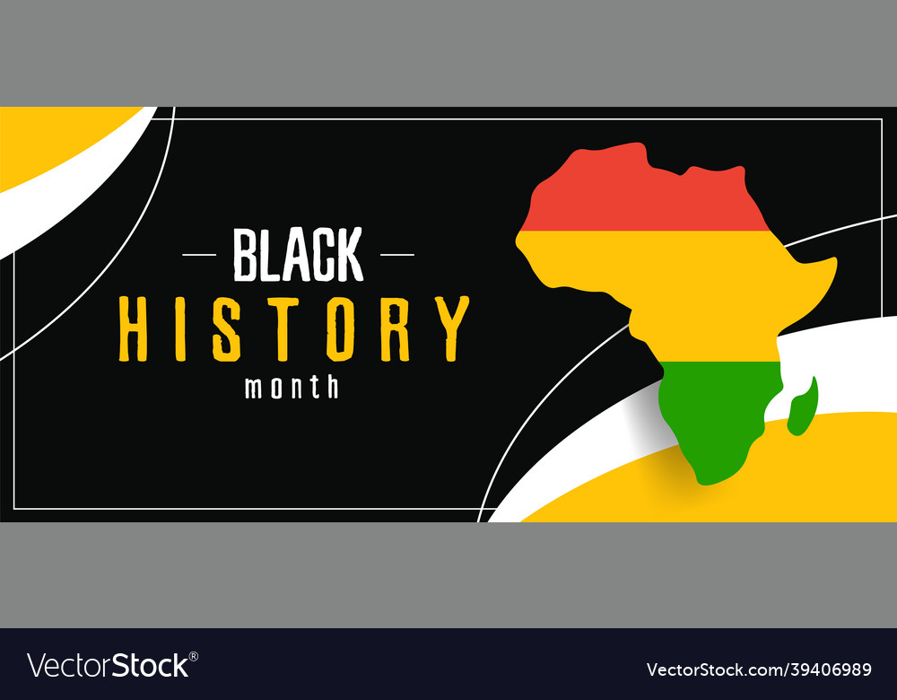 Banner black history month with a map of africa