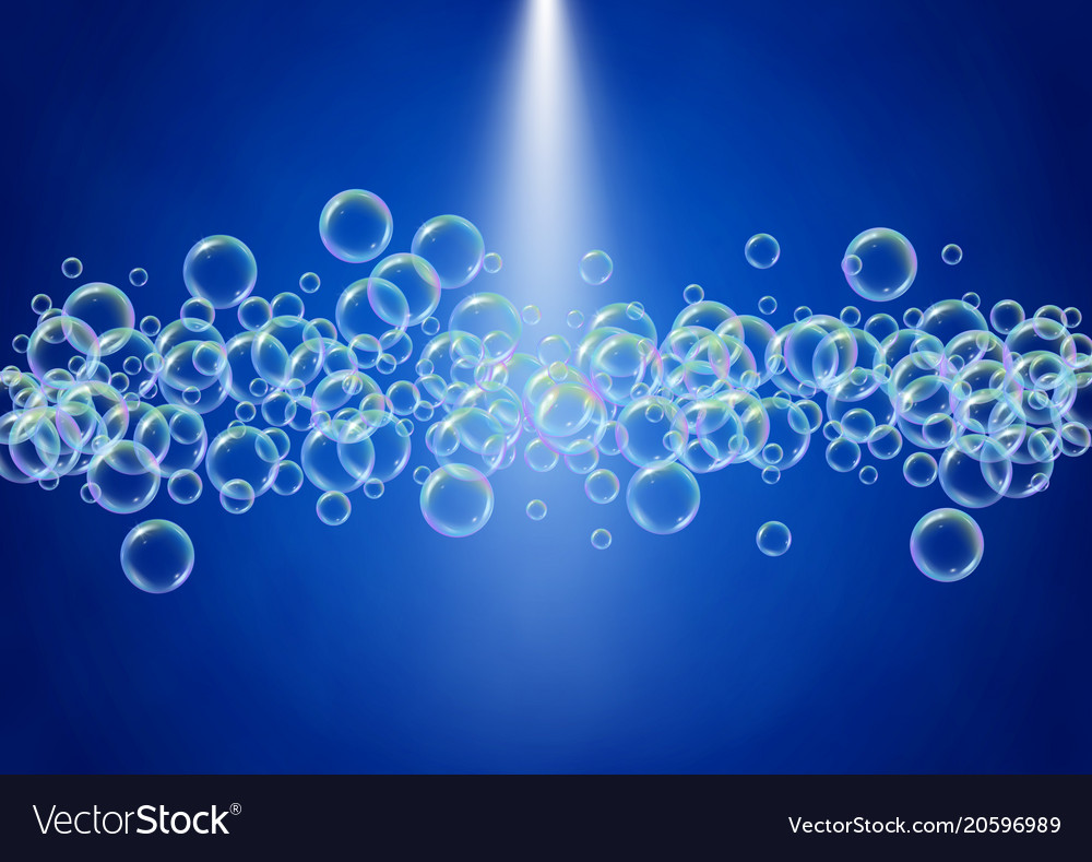 Bath foam on gradient background