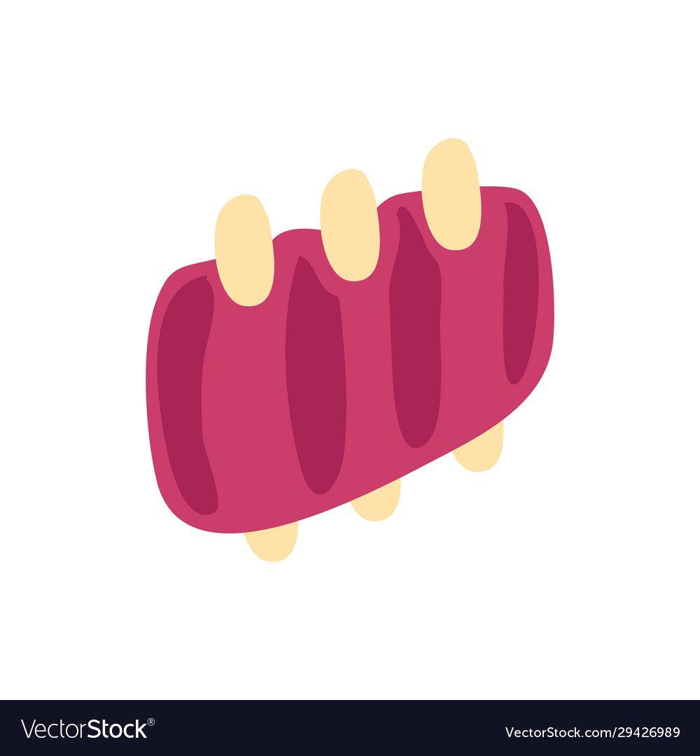 Bbq ribs food isolated icon