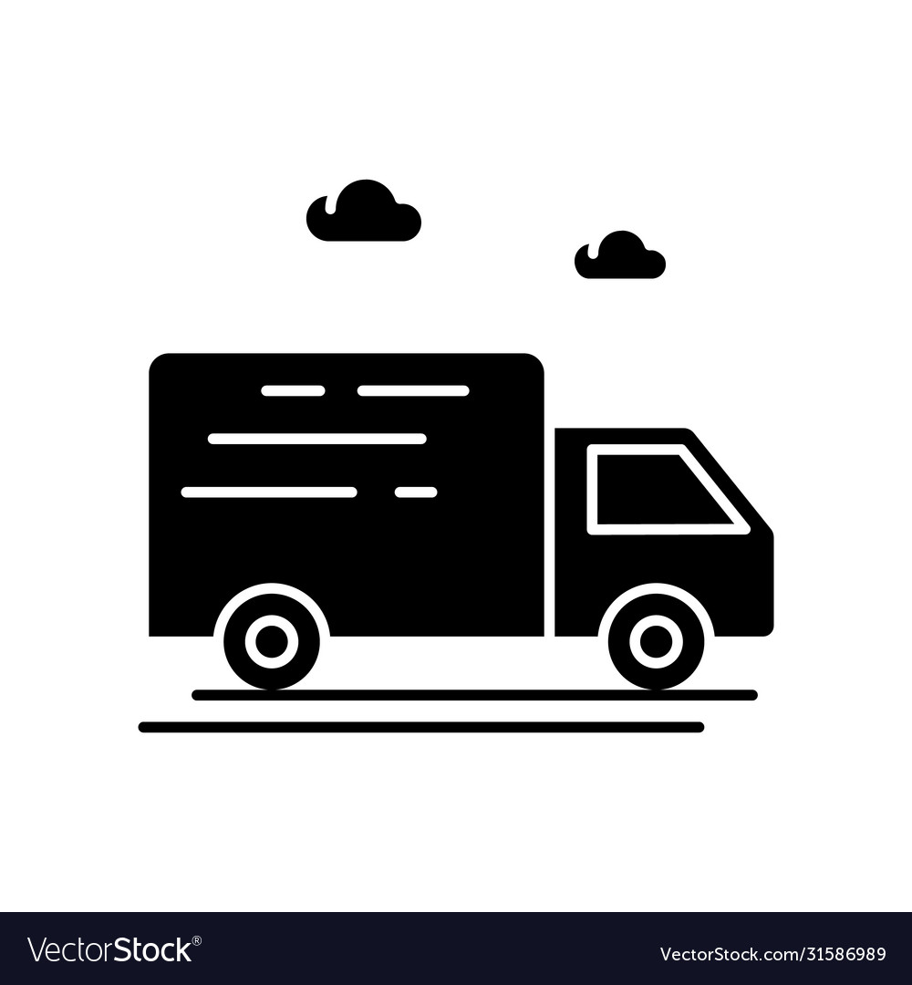 Schwarze Lieferung LKW Glyph